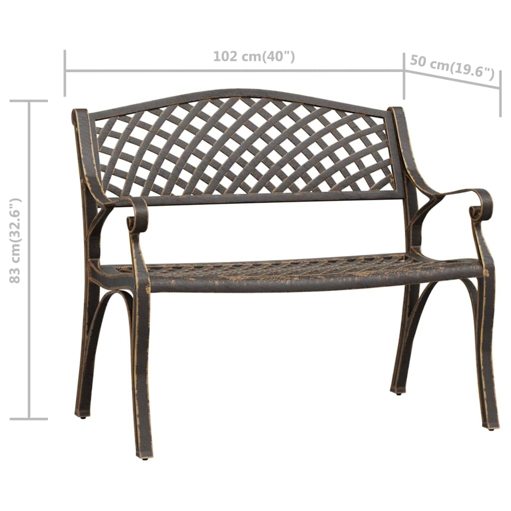 Cast Iron Metal Garden Bench with Antique Bronze Finish J31202