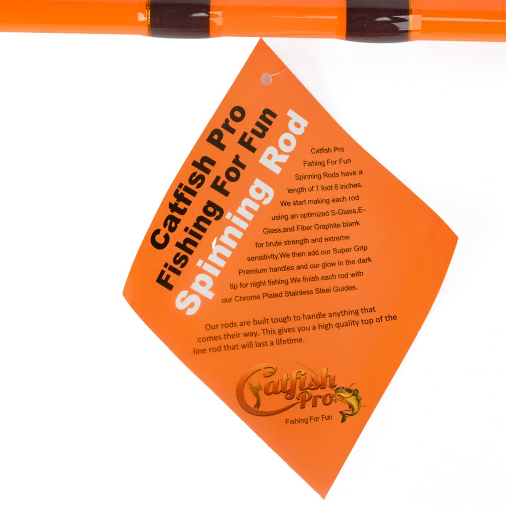 7'6" One-Piece Orange Medium Heavy Action Spinning Fishing Rod S16739