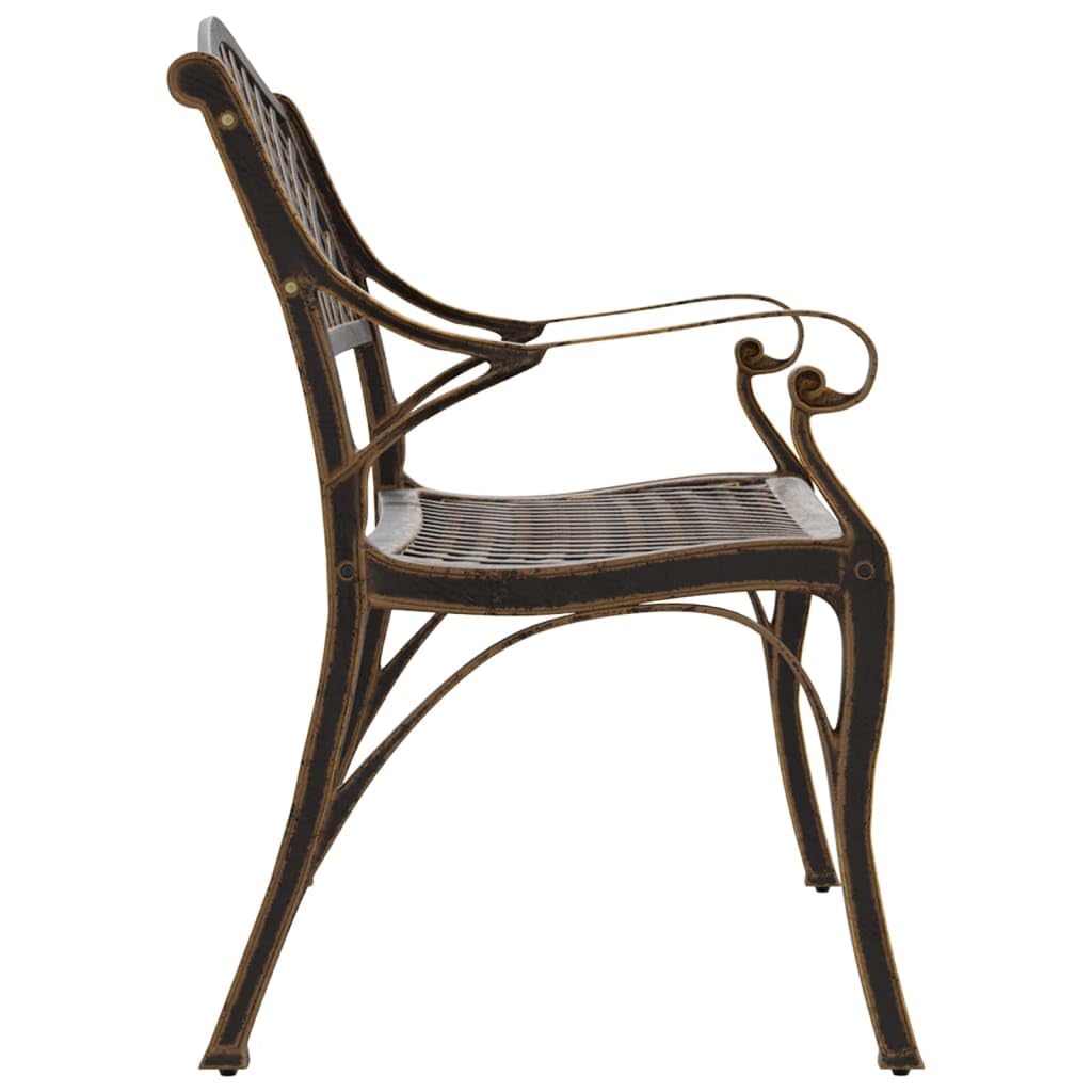 Cast Iron Metal Garden Bench with Antique Bronze Finish J31202