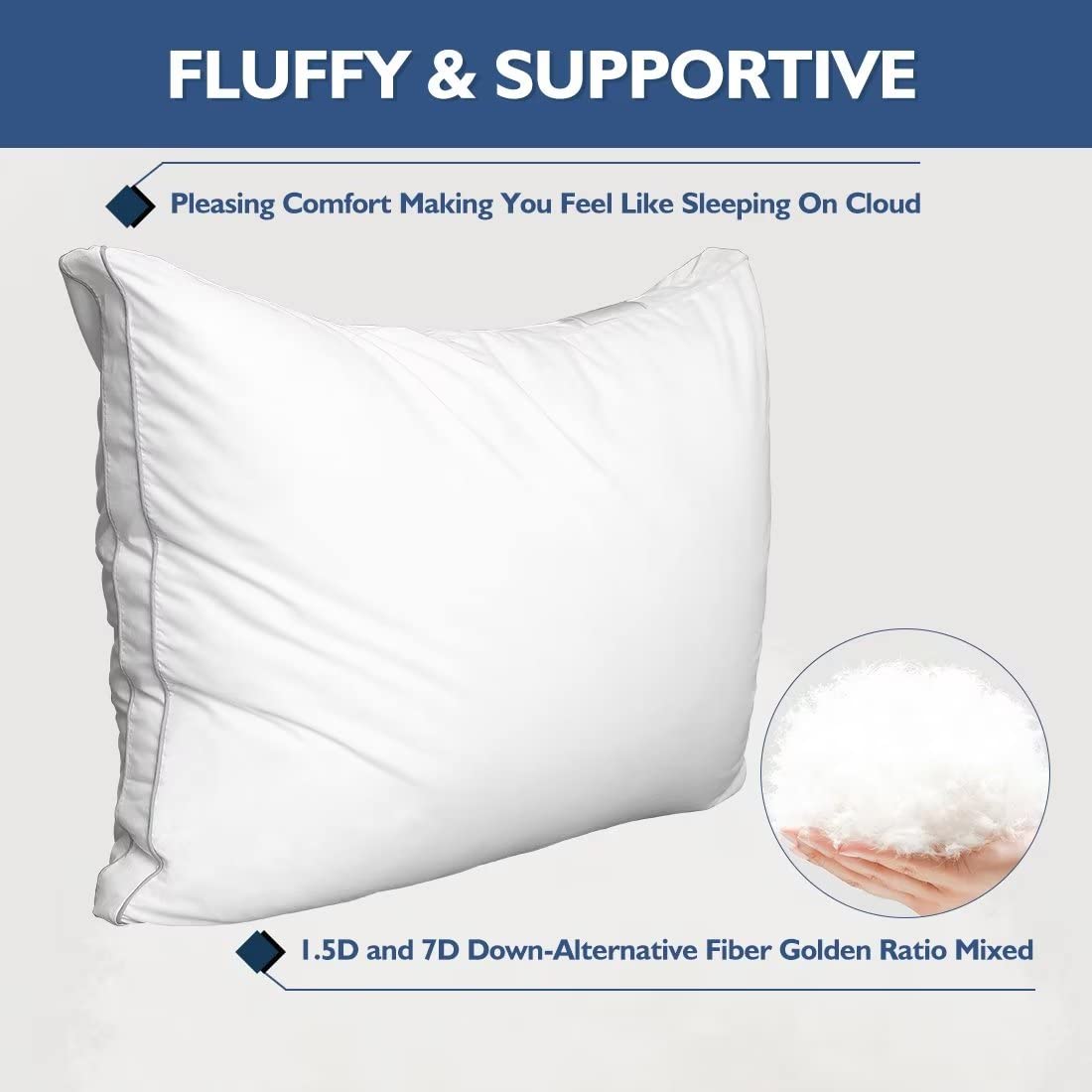 King Size Set of 2 Down Alternative Bed Pillows B264