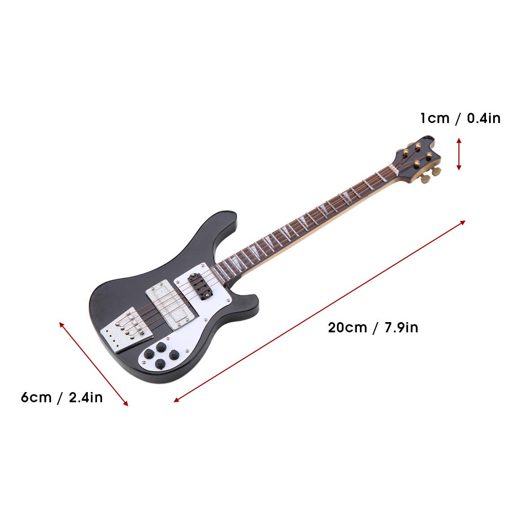 Black Miniature Bass Guitar Replica 1:4 Scale Y244