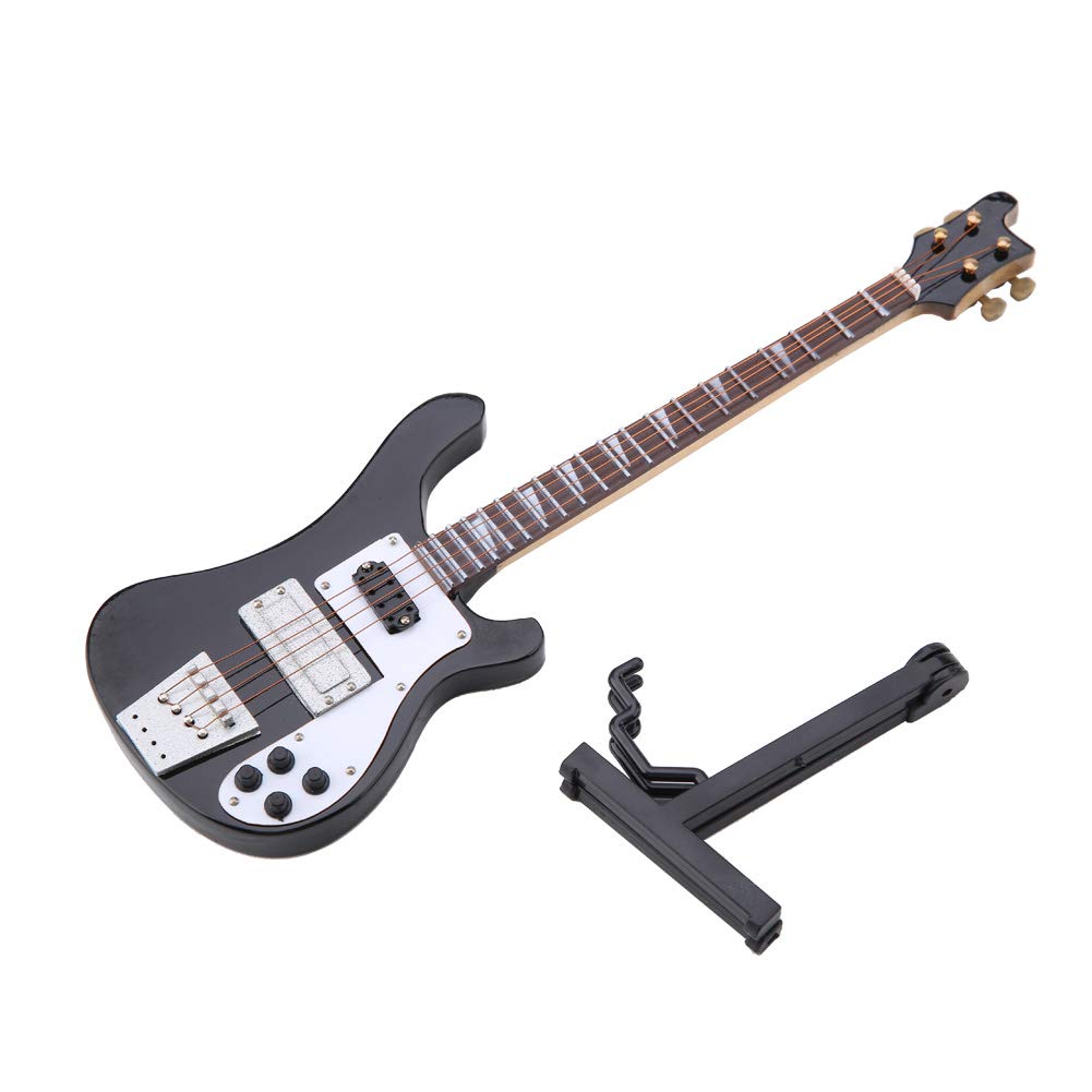 Black Miniature Bass Guitar Replica 1:4 Scale Y244
