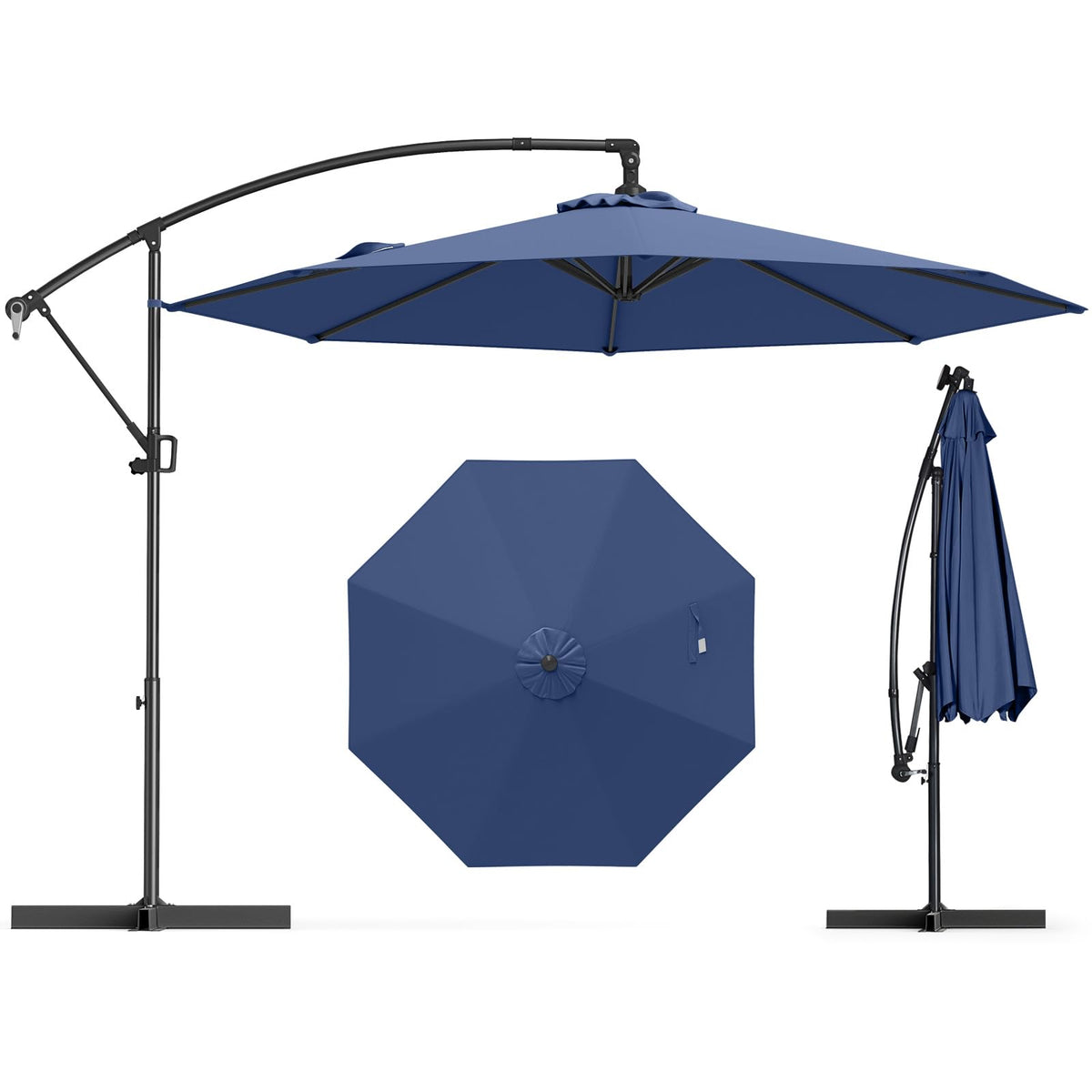 10 FT Navy Offset Cantilever Umbrella U95424