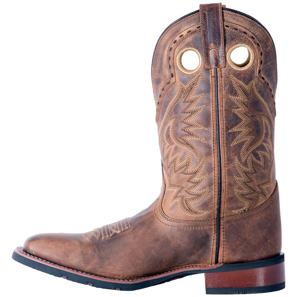 Black Mid Calf Square Toe Pull On Boots C971
