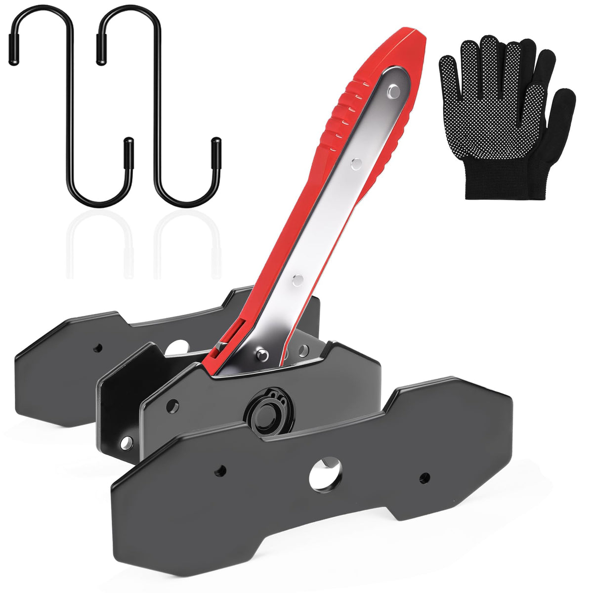 Brake Caliper Compression Tool with 2 Steel Plates and 2 Hooks I81073