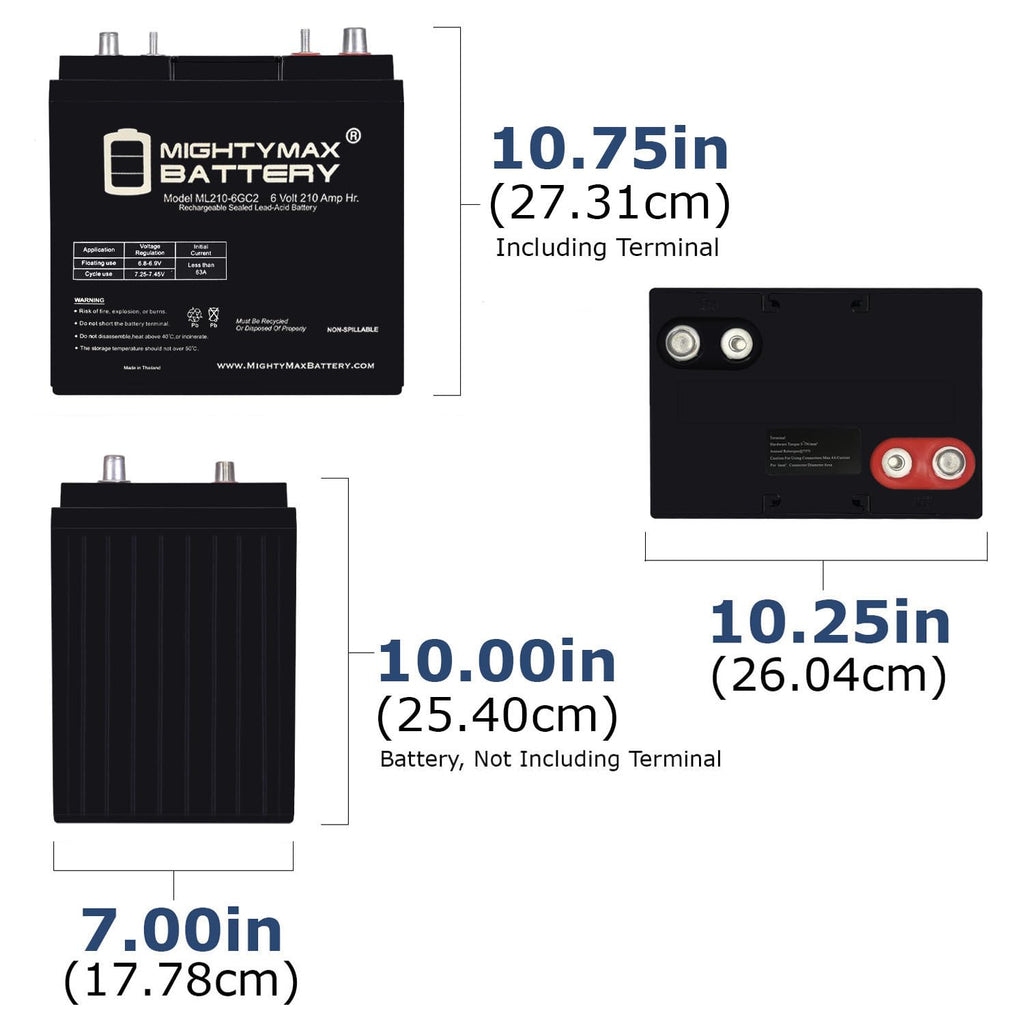 6V 210AH Deep Cycle AGM Battery 4 Pack V32687