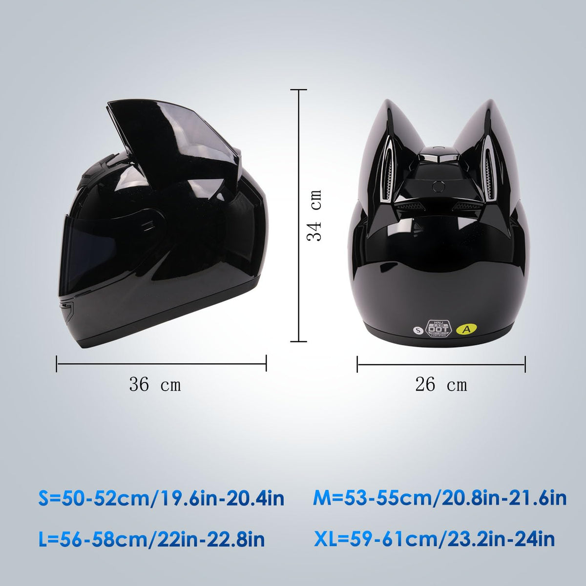 Bluetooth Motorcycle Cat Ear Full Face Helmet DOT Approved C22716