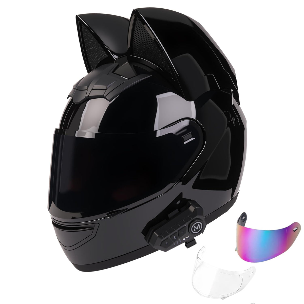 Bluetooth Motorcycle Cat Ear Full Face Helmet DOT Approved C22716