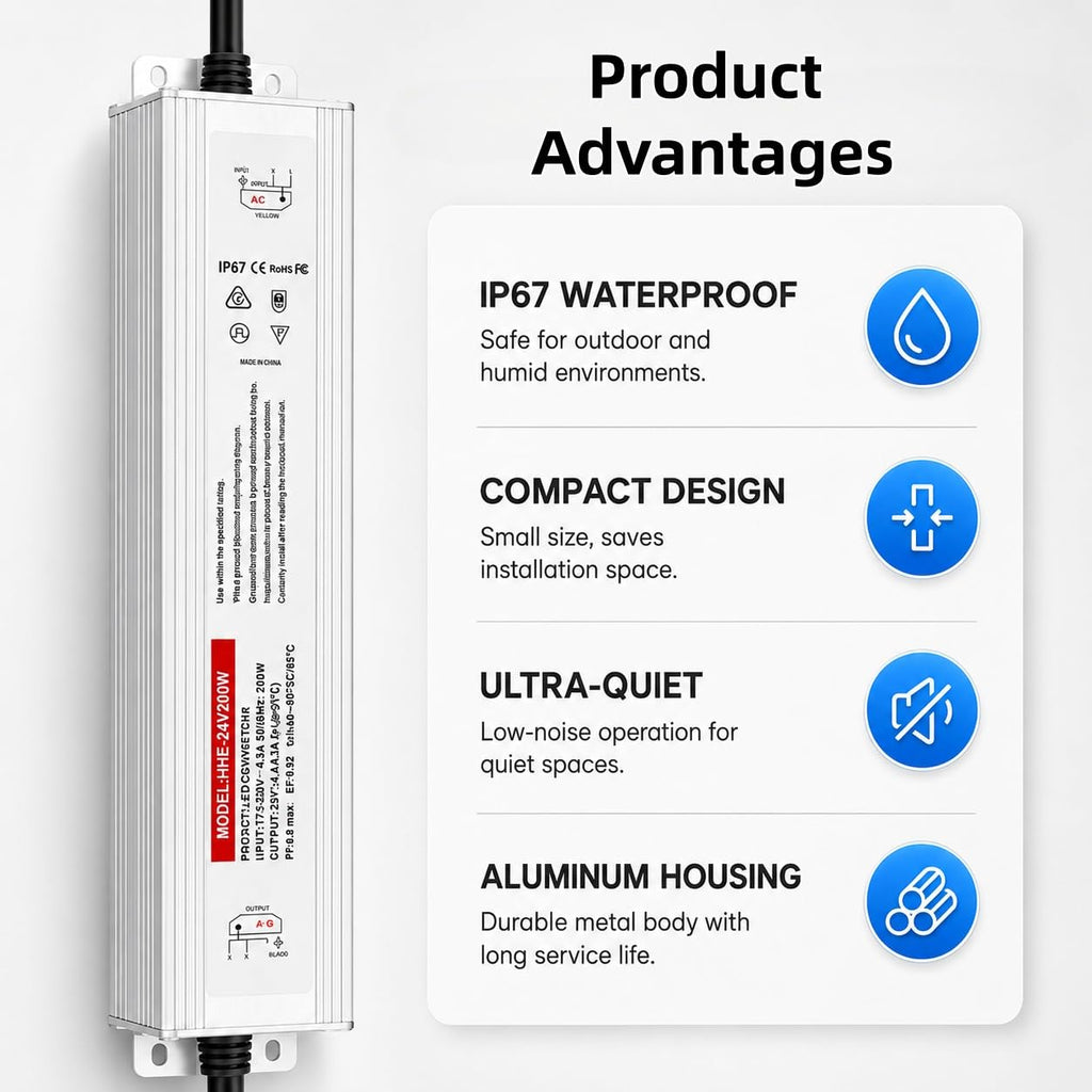 24V 200W IP67 Waterproof LED Power Supply U676047