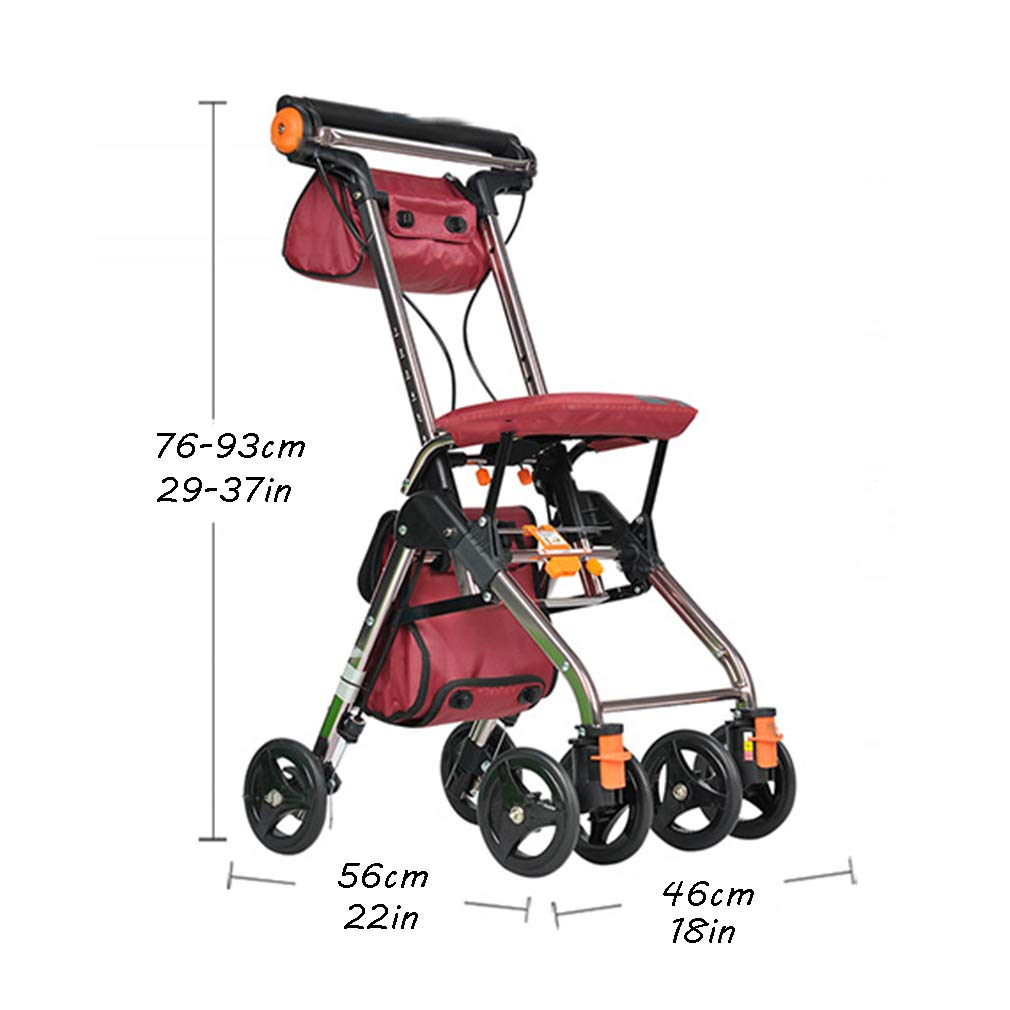 4 Wheels Foldable Rollator Walker with Seat E9309
