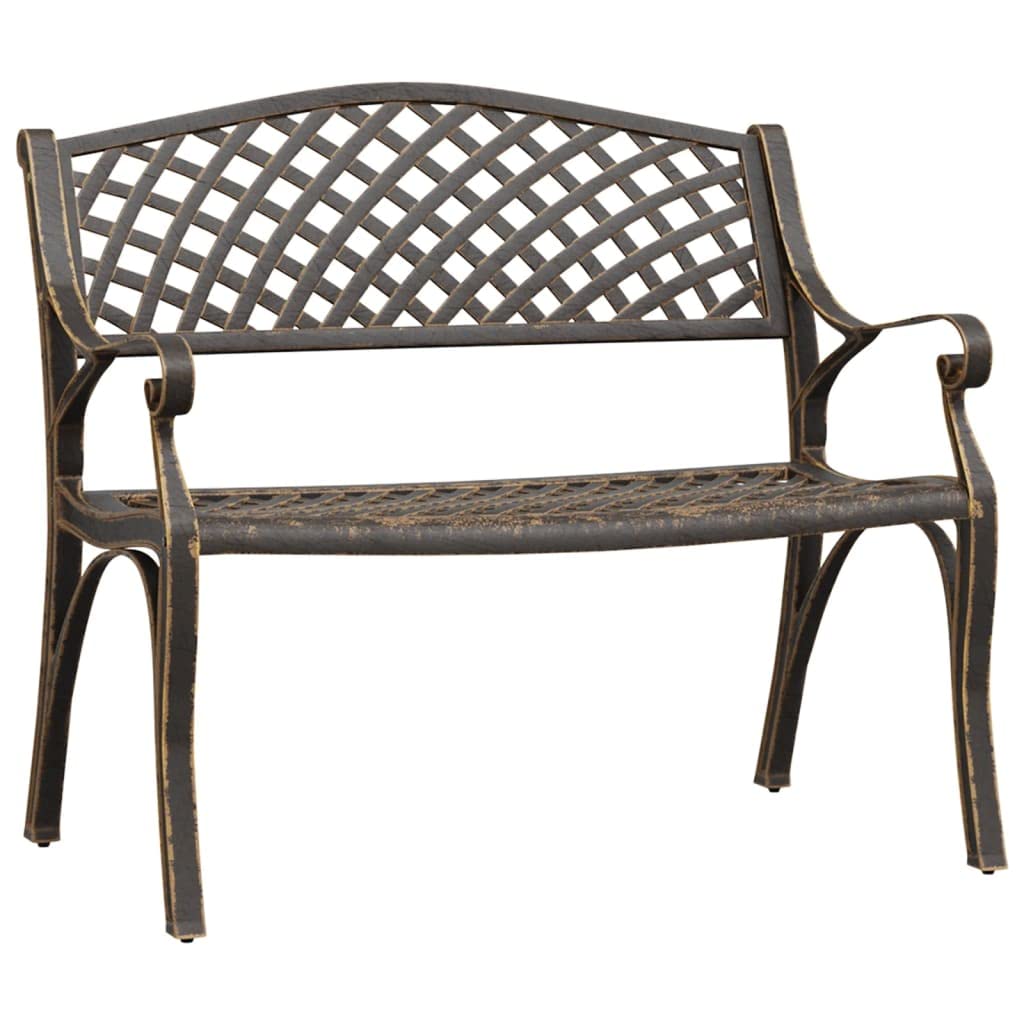 Cast Iron Metal Garden Bench with Antique Bronze Finish J31202