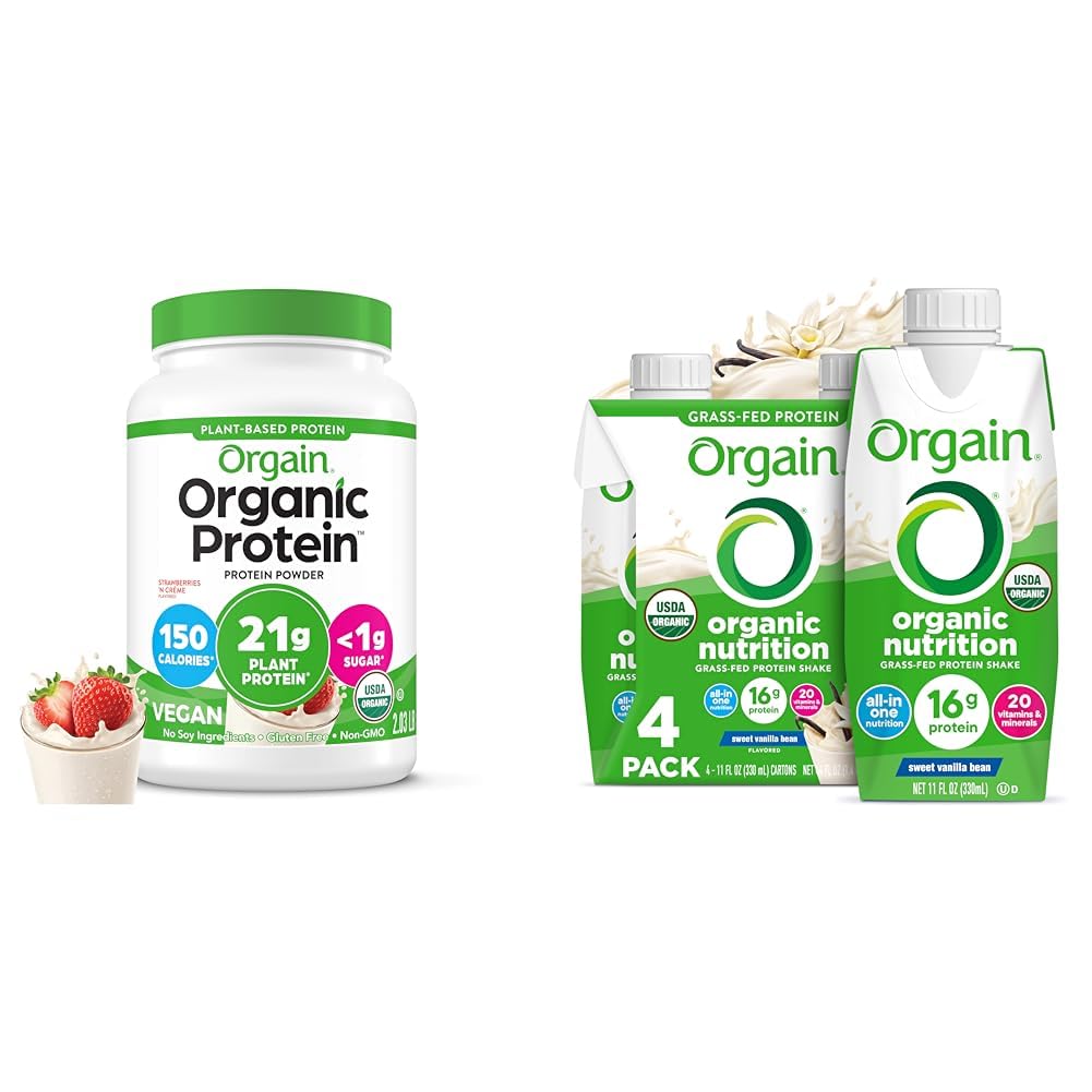 Organic Vegan Protein Powder Strawberries & Cream 2.03 lb A7509