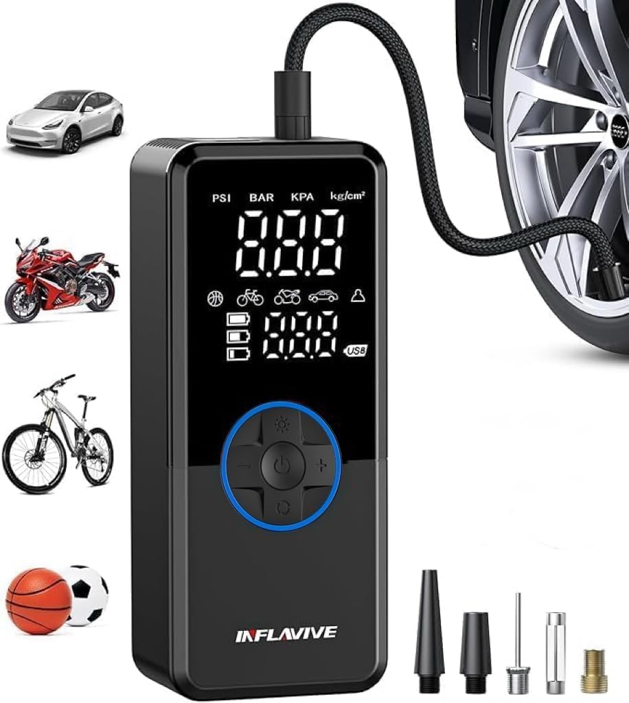 Portable Cordless Tire Inflator Air Compressor with Digital Gauge I4350