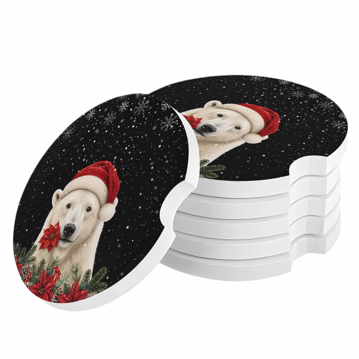Absorbent Ceramic Stone Car Coasters Set of 2 I740564