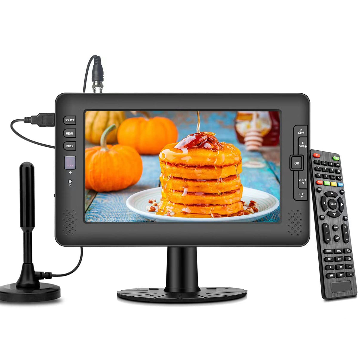 9" IPS Screen Portable TV with ATSC Tuner and Rechargeable Battery U460264