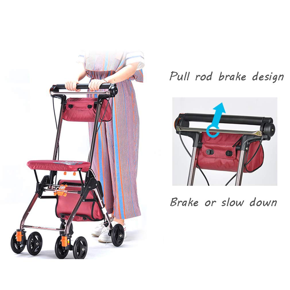 4 Wheels Foldable Rollator Walker with Seat E9309