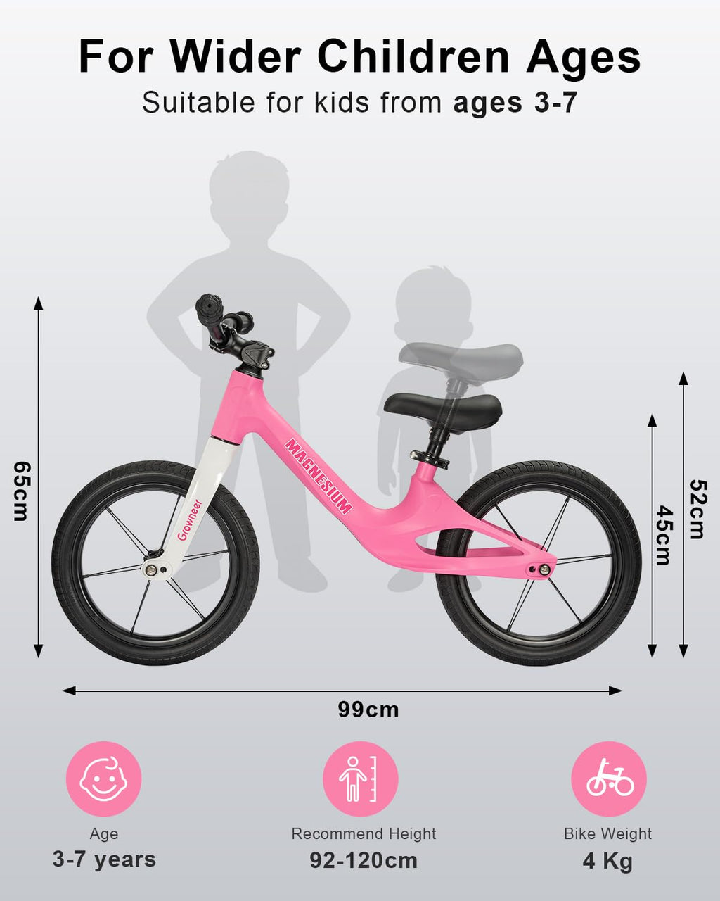 14 Inch Kids Balance Bike with Magnesium Alloy Frame J418803
