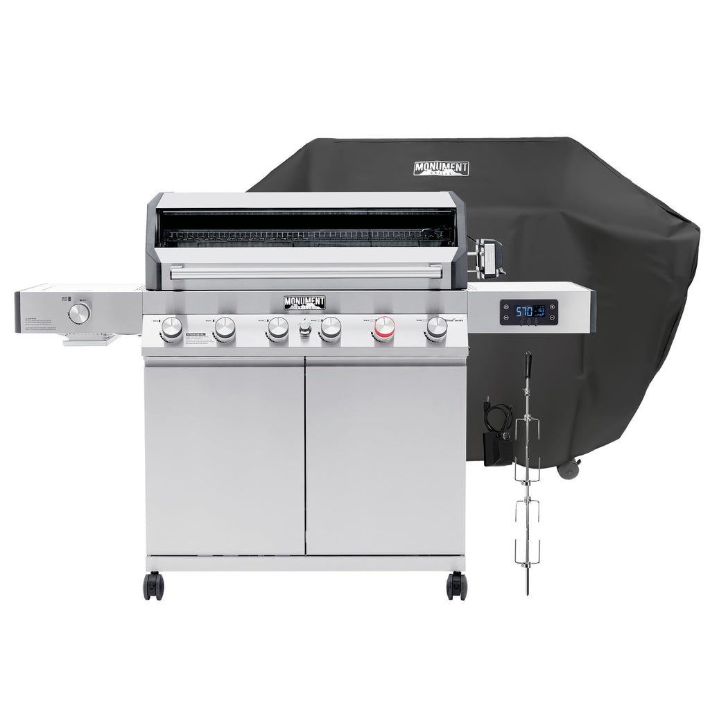 6+1 Burner Propane Gas Grill with Cover and Rotisserie Kit S261619