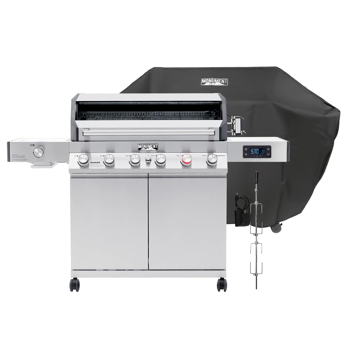 6+1 Burner Propane Gas Grill with Cover and Rotisserie Kit S261619