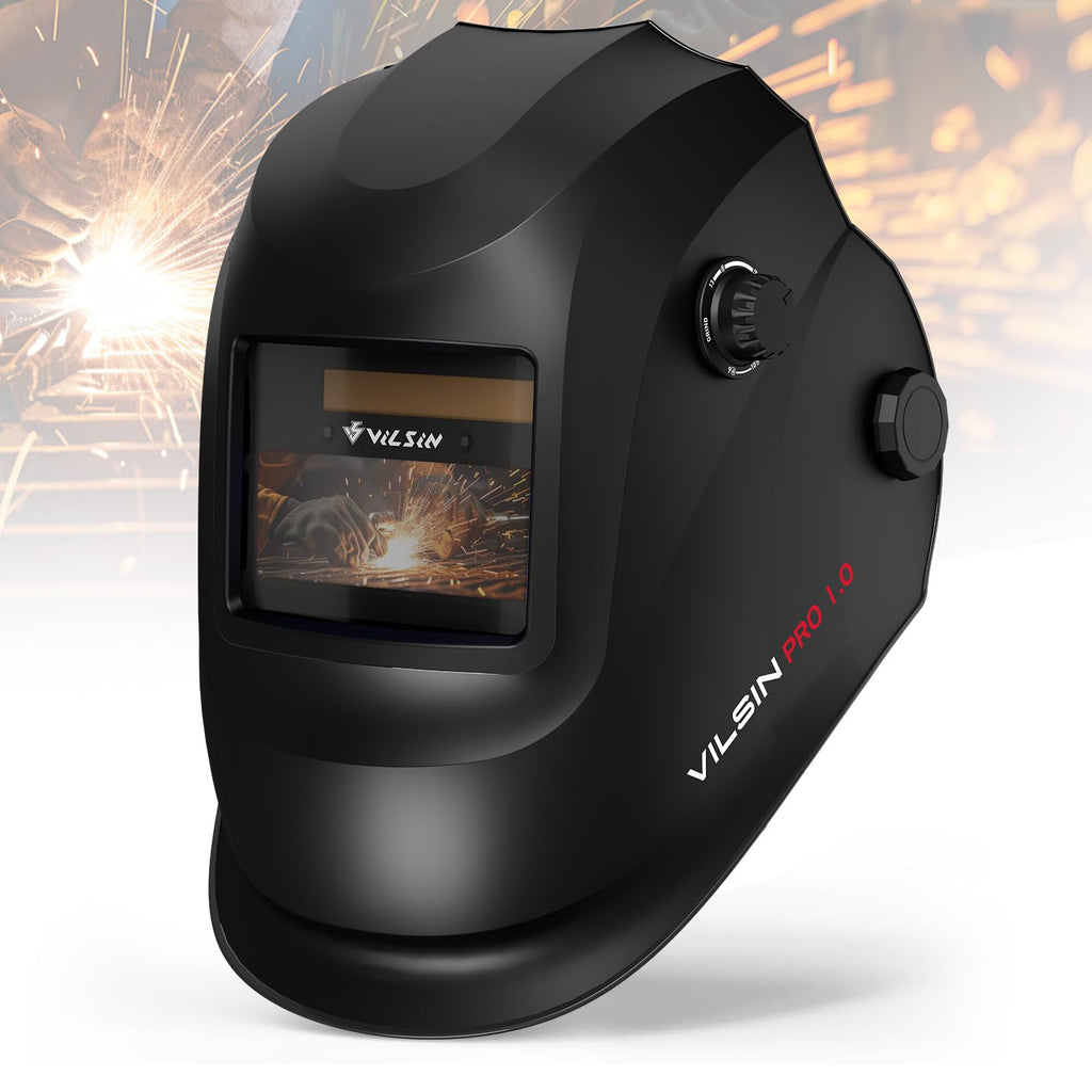 Auto Darkening Solar Powered Welding Helmet with 2 Arc Sensor, Black Z219