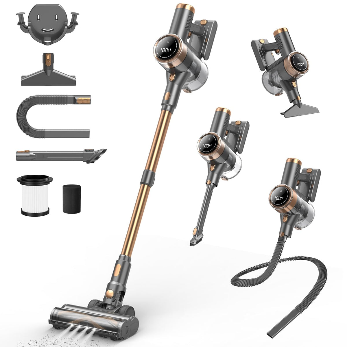 Cordless Stick Vacuum Cleaner 10-in-1 Lightweight 45mins Runtime H5335
