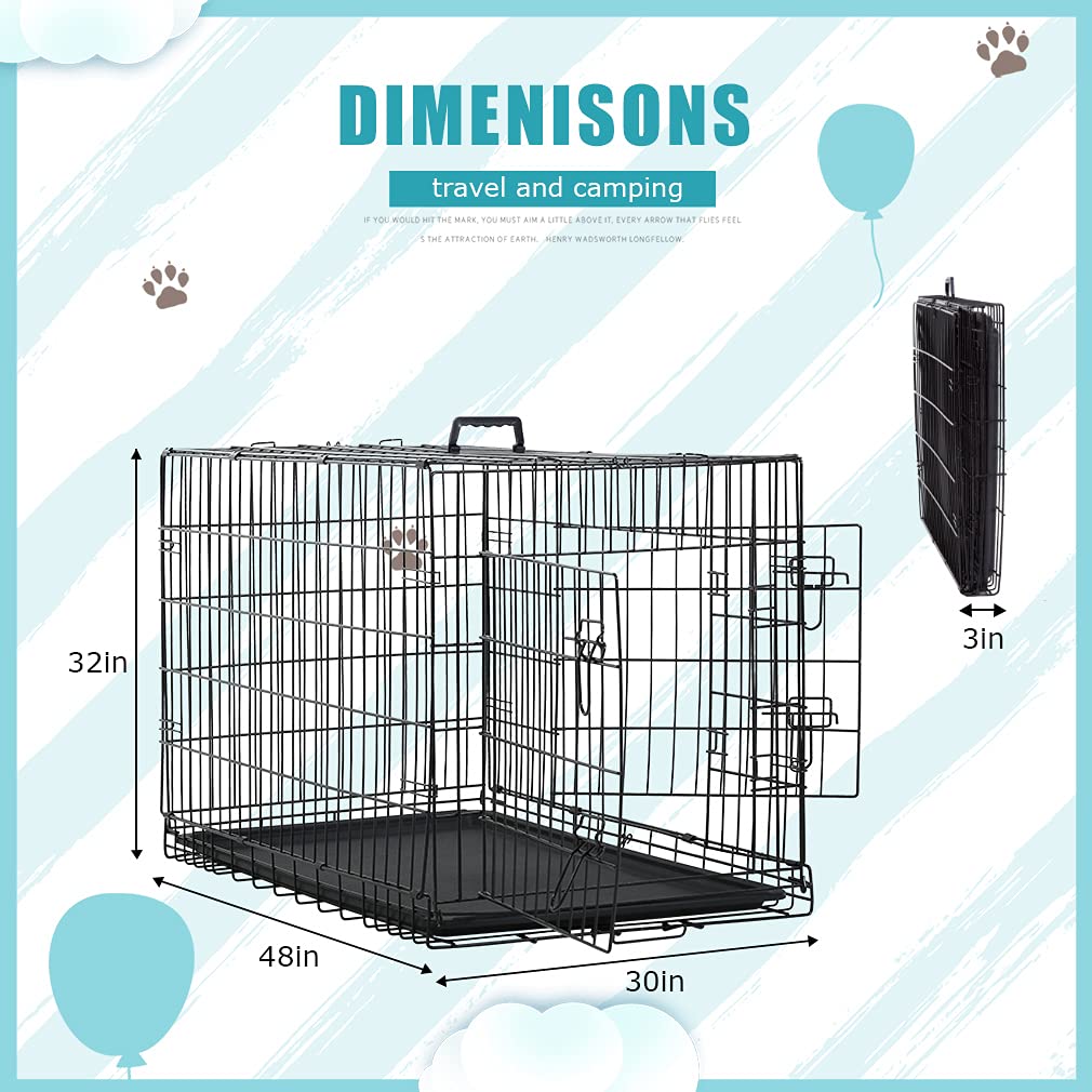 Black Metal Dog Crate Y7630