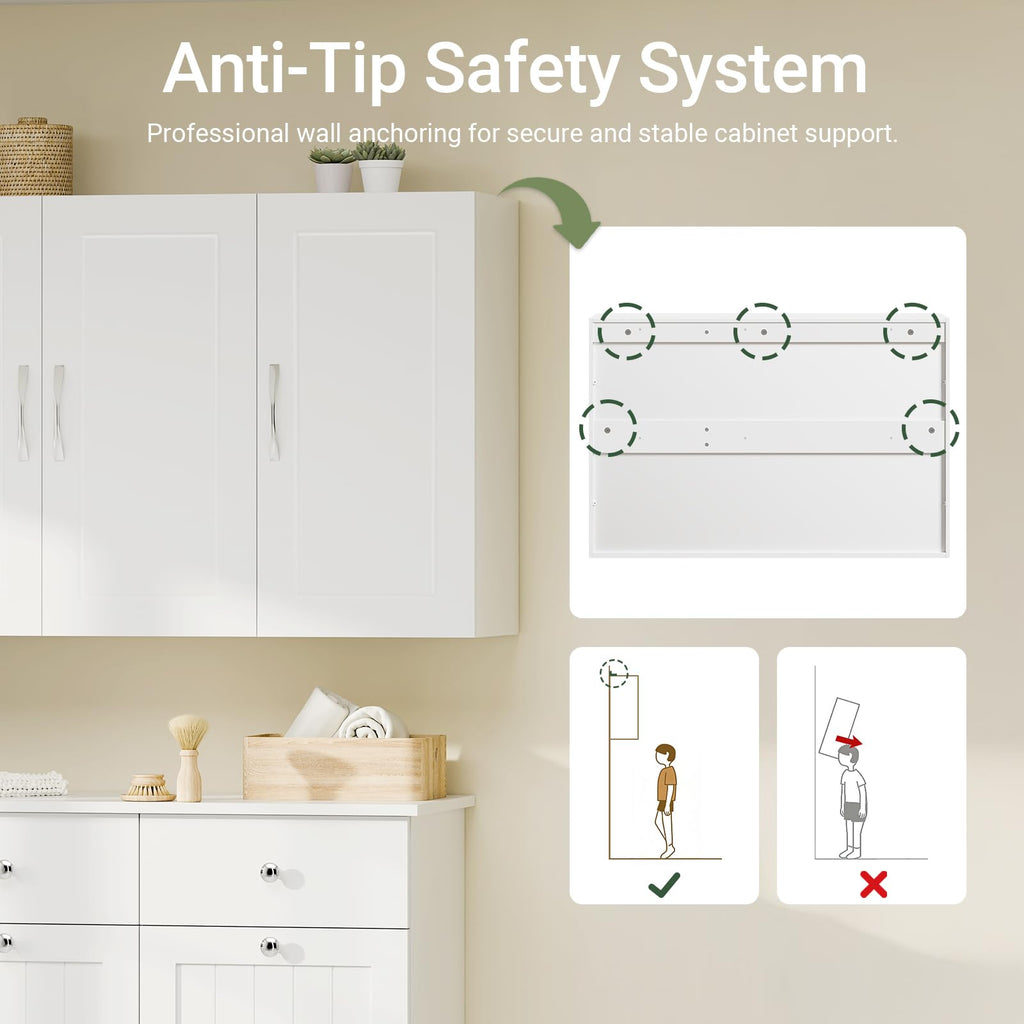 White 3-Door Bathroom Wall Cabinet A462213