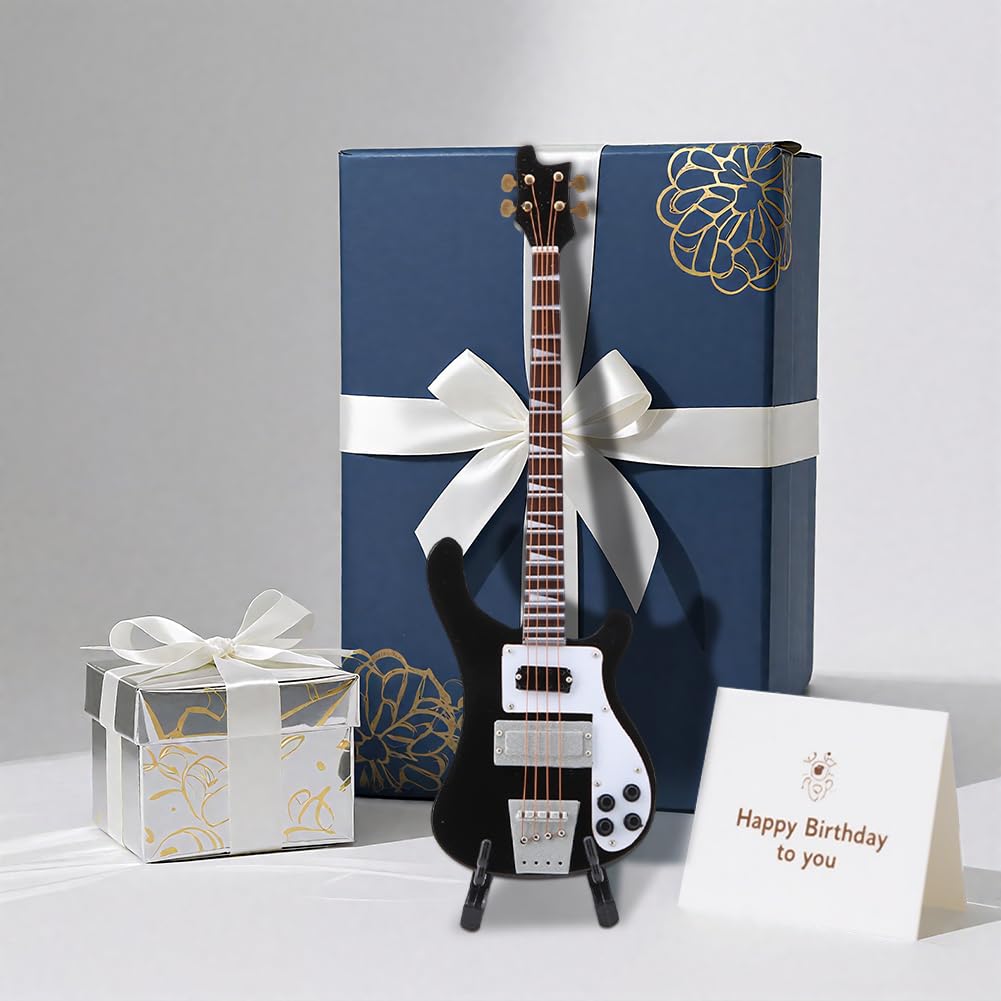 Black Miniature Bass Guitar Replica 1:4 Scale Y244