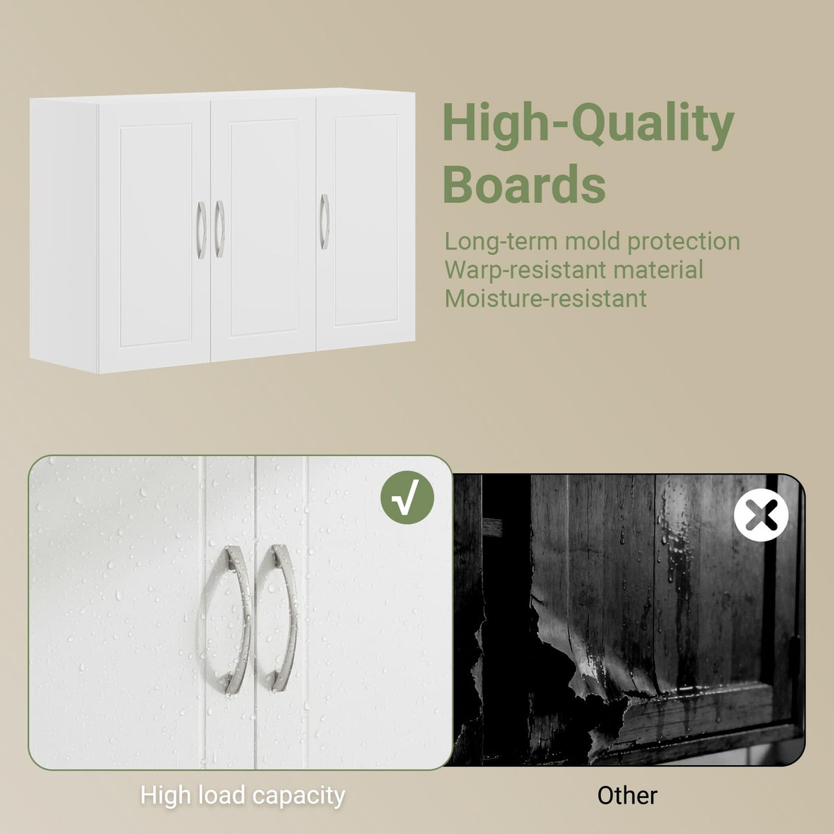 White 3-Door Bathroom Wall Cabinet A462213