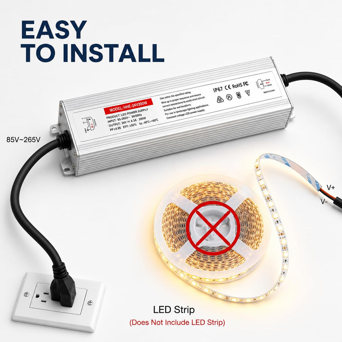 24V 200W IP67 Waterproof LED Power Supply U676047