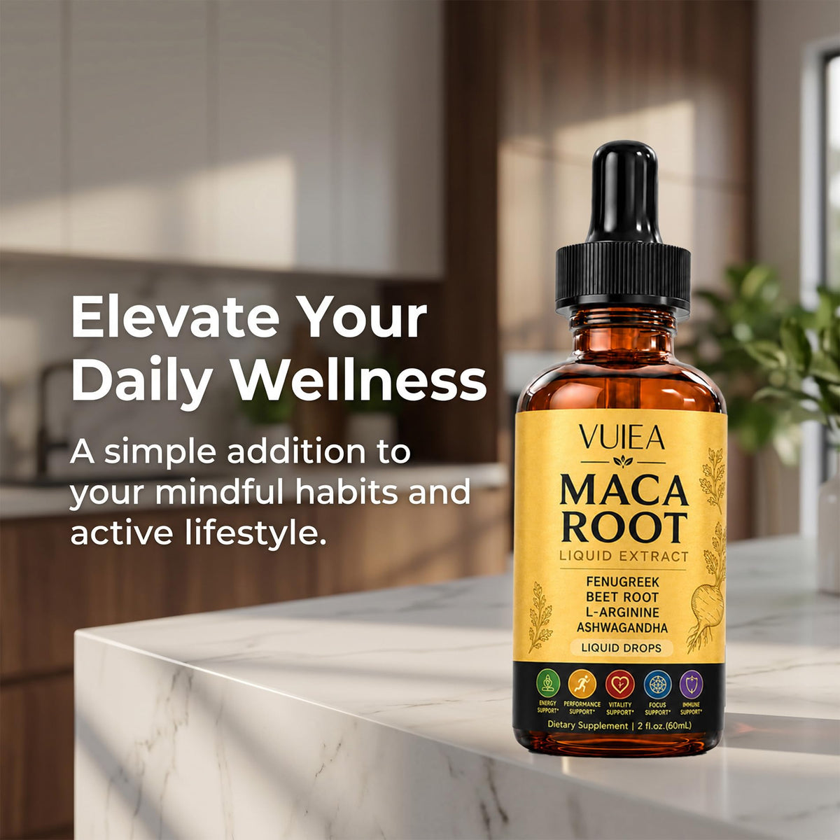 Maca Root Liquid Supplement with Ashwagandha, Fenugreek, Beet Root & L-Arginine P6787