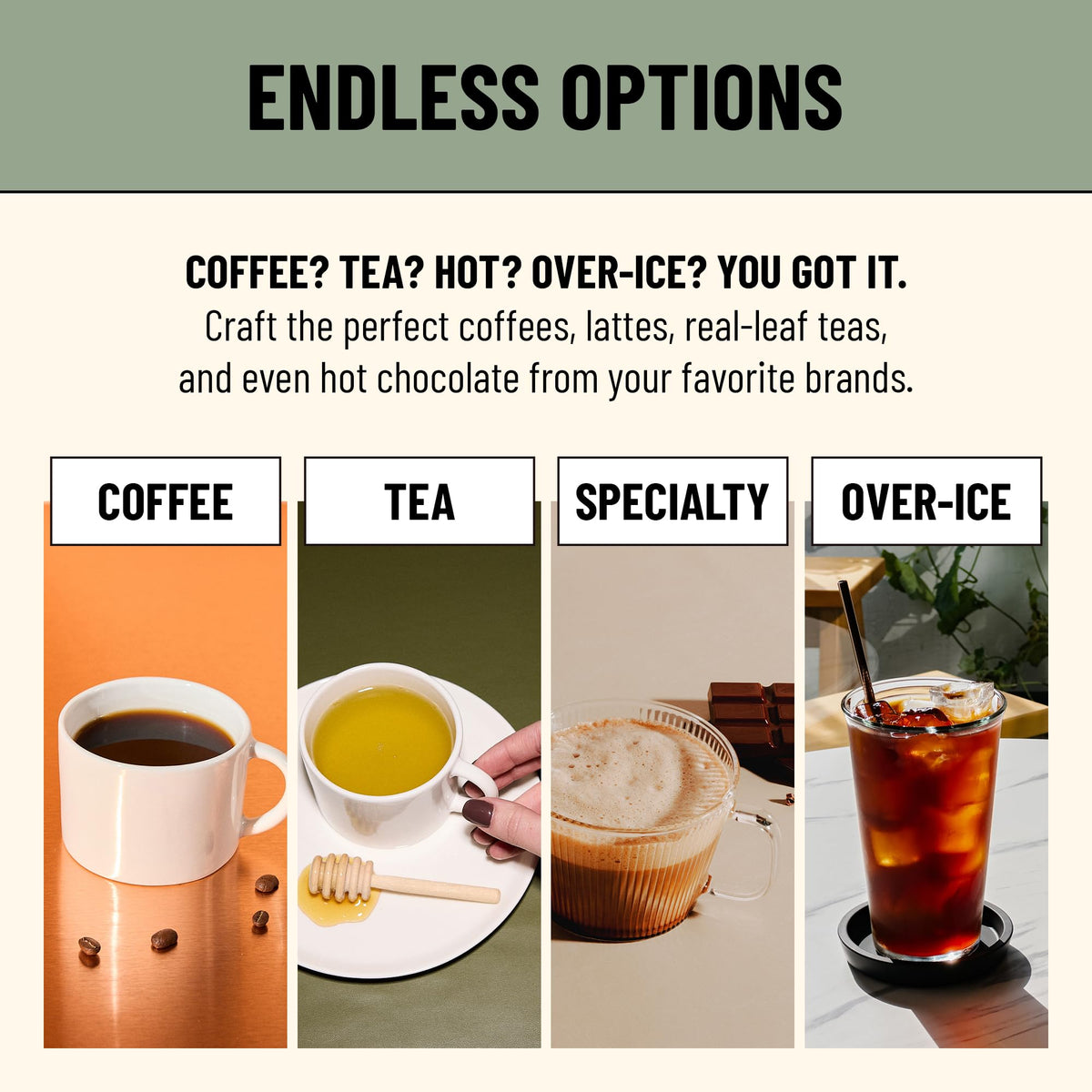 Single-Serve Brewer with Multiple Brew Sizes T1496