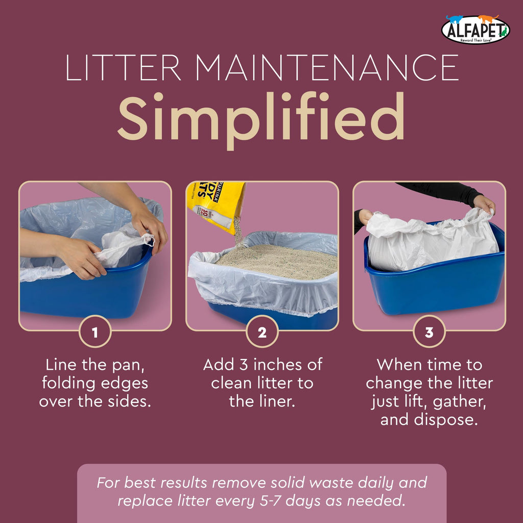 Cat Litter Box Liners Large 12 Count Tear-Resistant Waterproof H516851