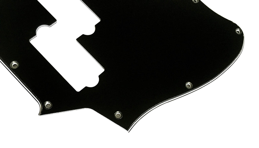 Black 3 Ply Short Scale Bass Guitar Pickguard Y584