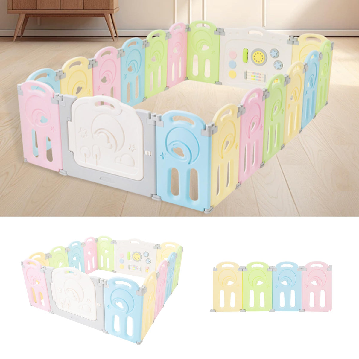 Large 14-Panel Baby Playpen W72246