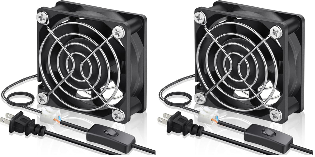 EC Cooling Fan 60mm x 60mm x 25mm AC 110V 240V Dual Ball Bearings Pack of 2 X550
