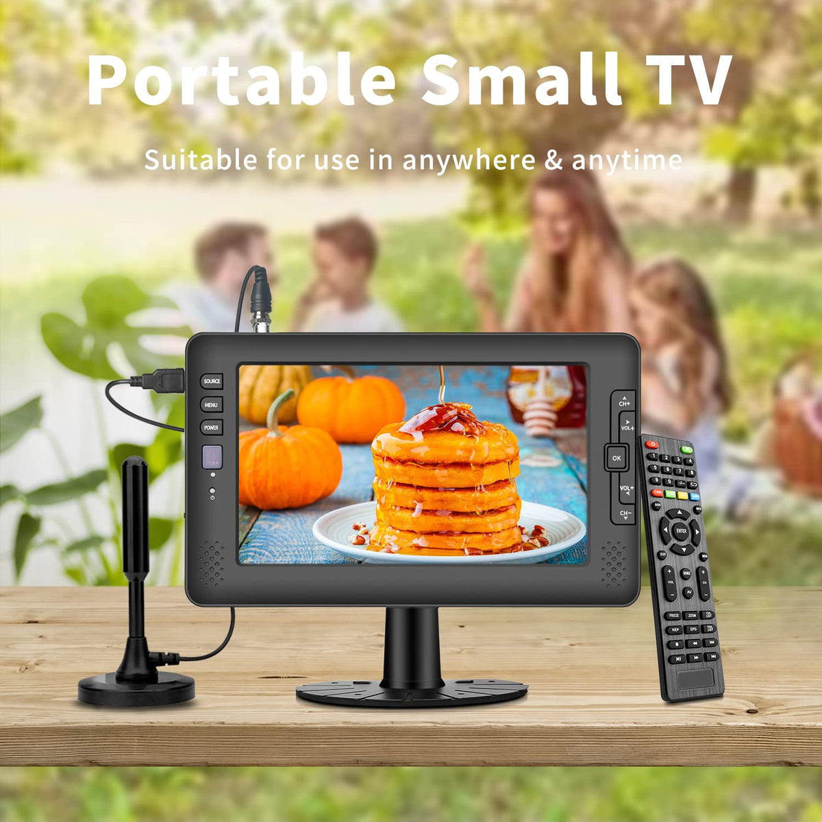 9" IPS Screen Portable TV with ATSC Tuner and Rechargeable Battery U460264