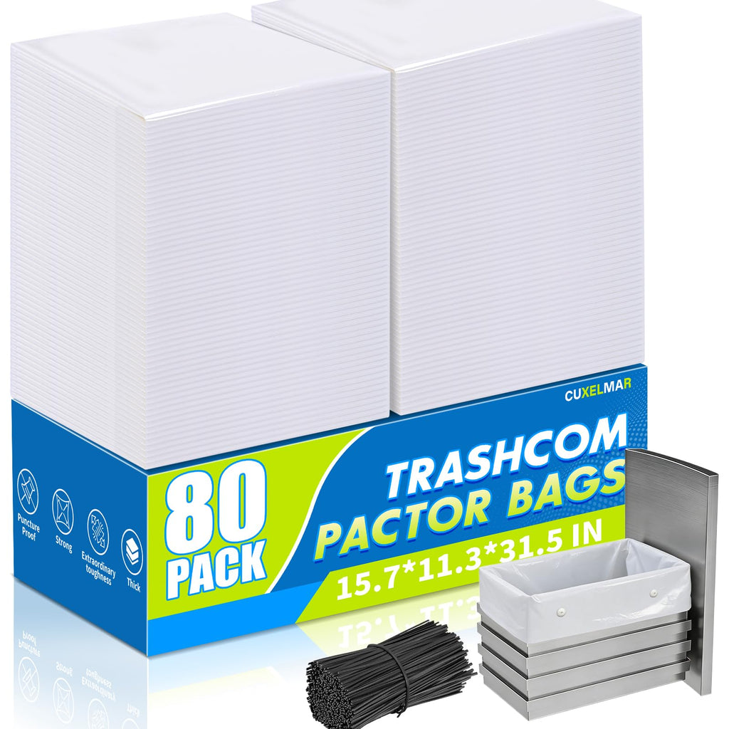 80-pack 2.6 mils White Trash Compactor Bags with Twist Ties G306897
