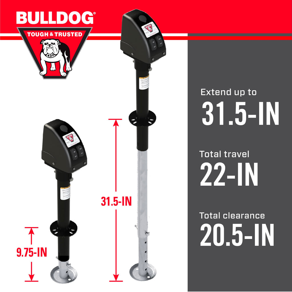 Powered Trailer Jack, A-Frame, 3,500 lbs. Lift Capacity, Bolt-On, 14 Inch Travel T344