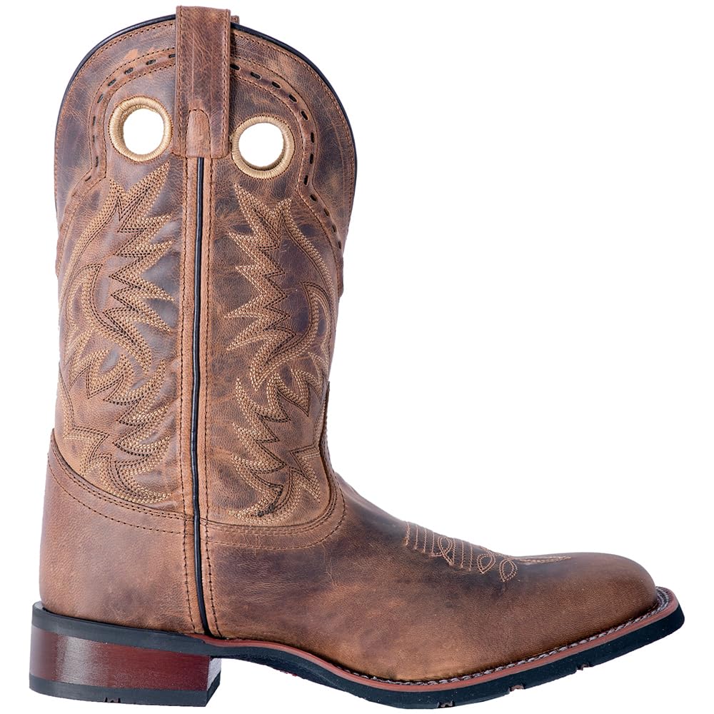 Black Mid Calf Square Toe Pull On Boots C971