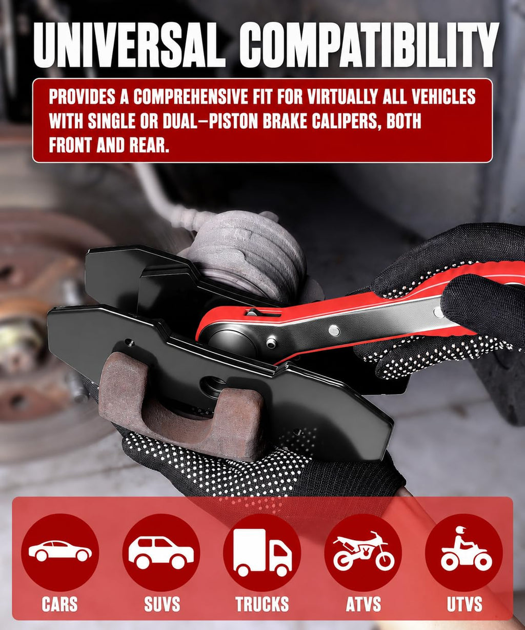 Brake Caliper Compression Tool with 2 Steel Plates and 2 Hooks I81073