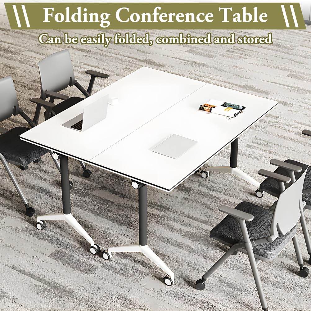 Foldable Mobile Seminar Table with Locking Casters, 8 Pack E995