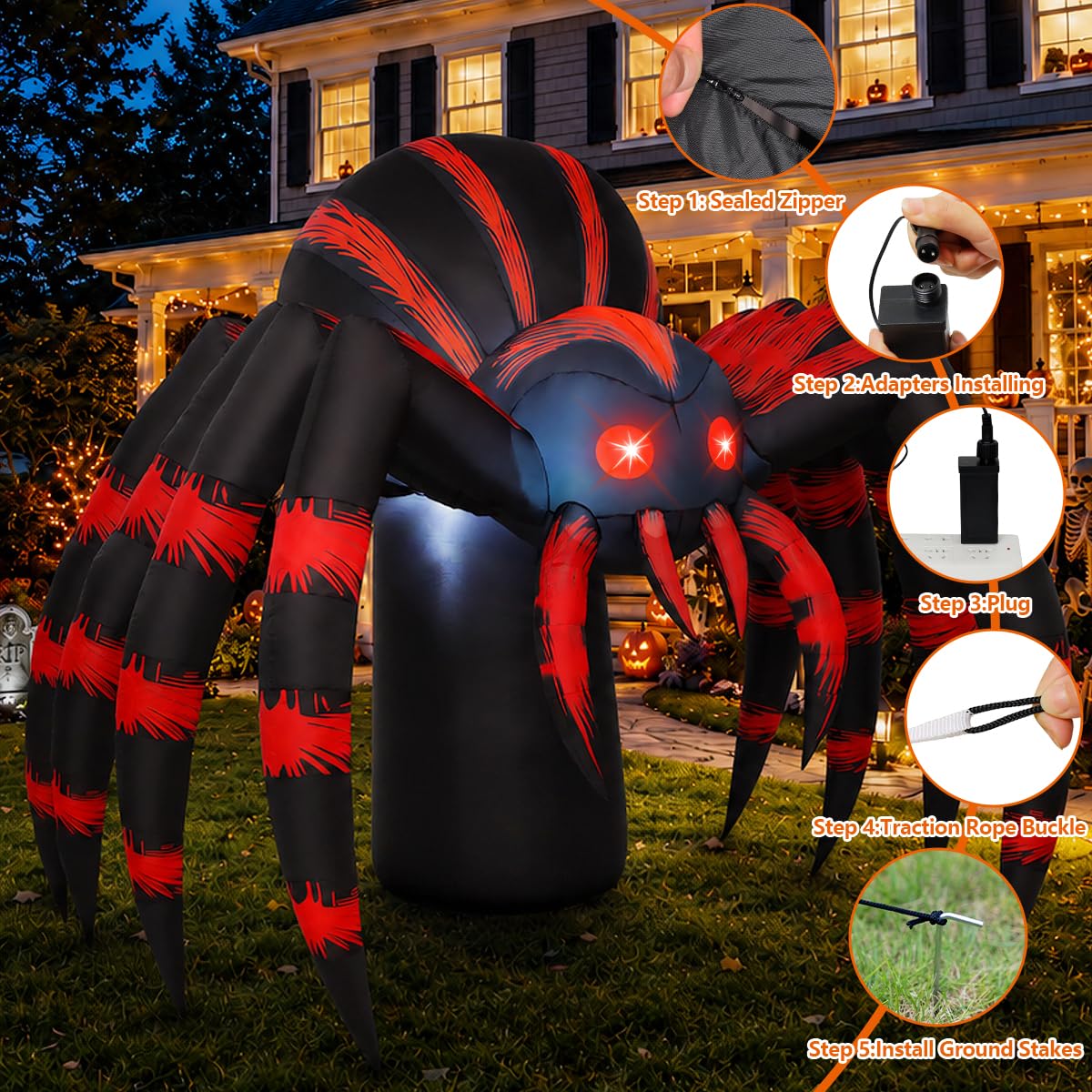 7FT Halloween Inflatables Yard Decor with LEDs R5424