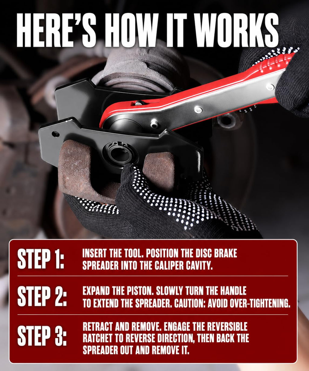 Brake Caliper Compression Tool with 2 Steel Plates and 2 Hooks I81073