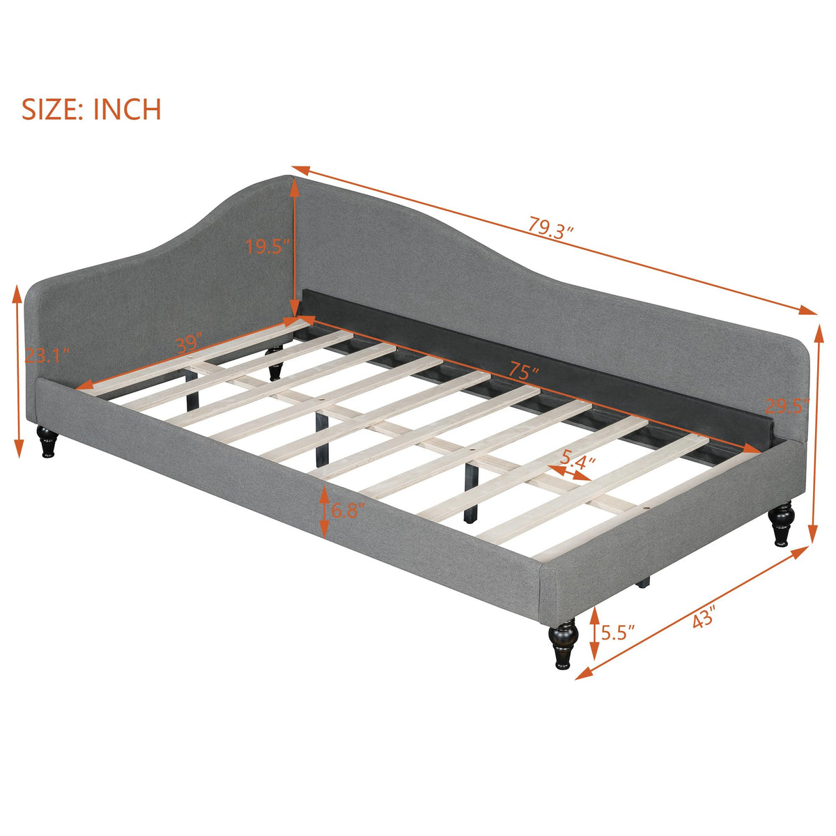 Twin Size Linen Upholstered Daybed O22351