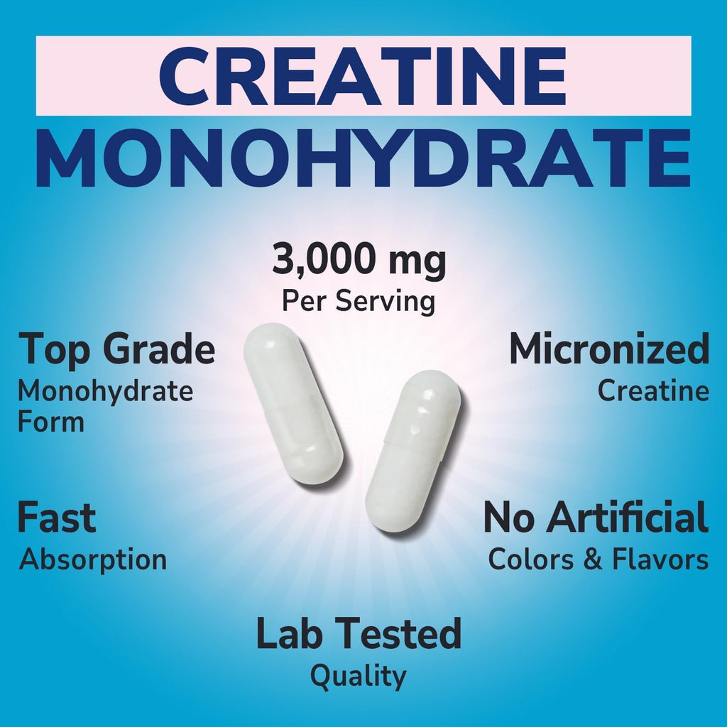 Micronized Creatine Monohydrate 3000 mg 120 Capsules Y462711