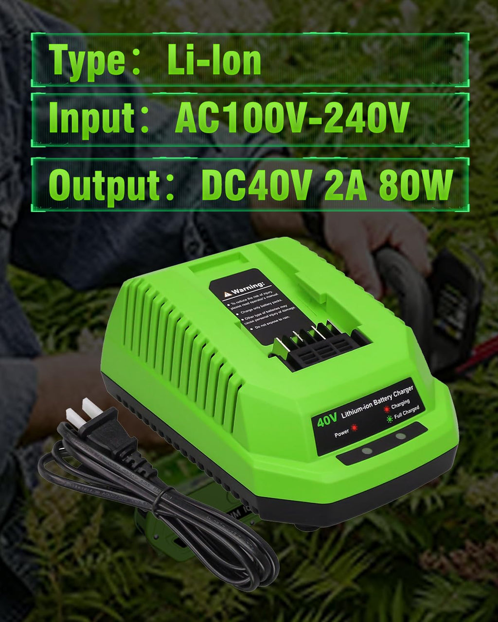40V 6.0Ah Replacement Battery and Charger R994731