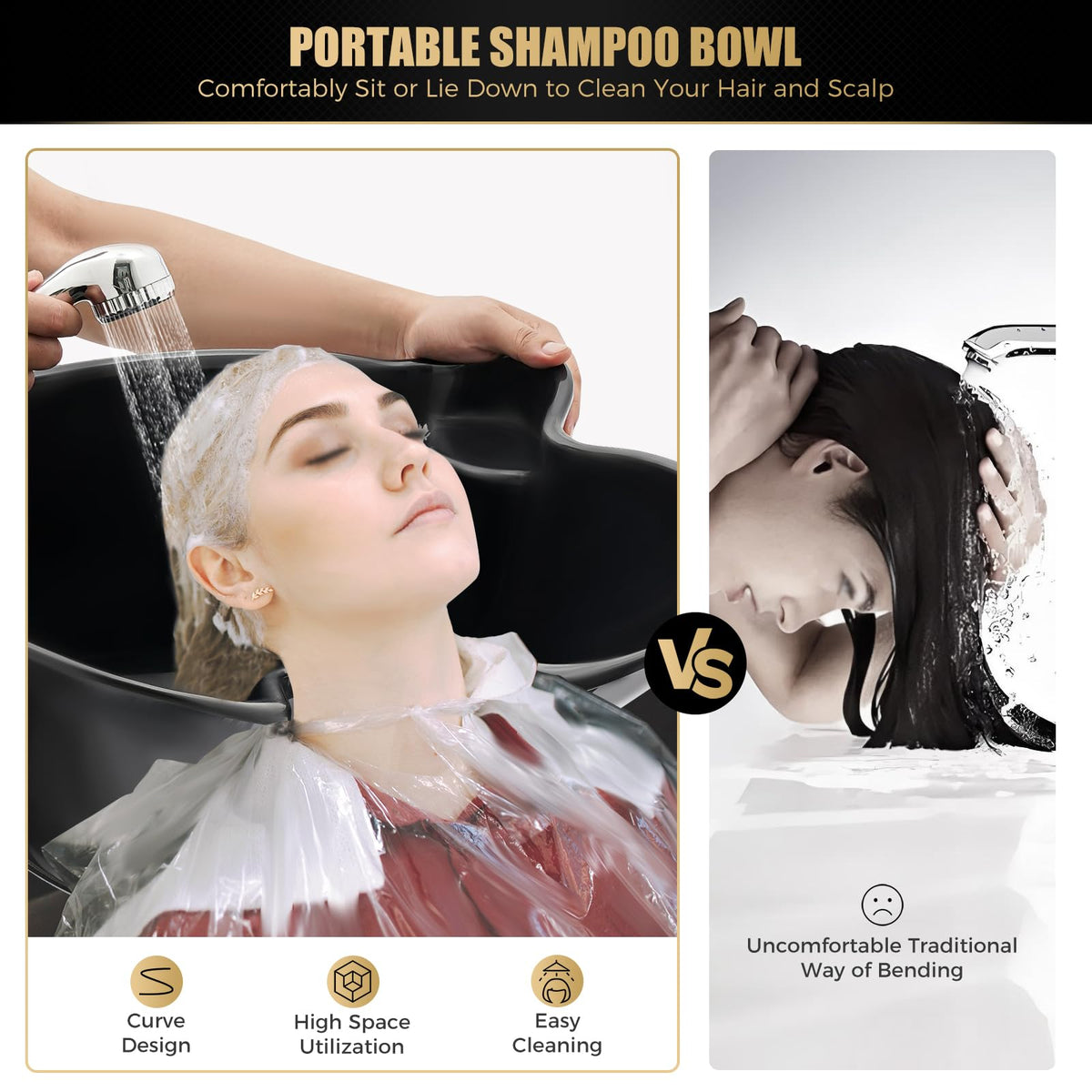 Portable Shampoo Sink with Rolling Base B861