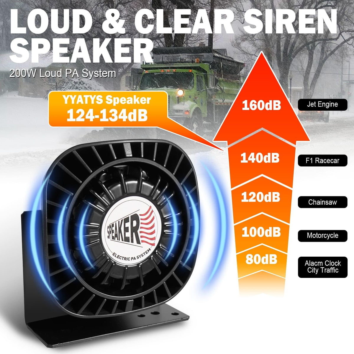 200W Multi-Tones Emergency Siren Speaker Kit with Handheld Microphone E8889