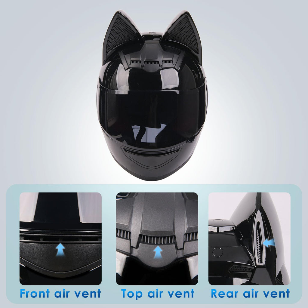 Bluetooth Motorcycle Cat Ear Full Face Helmet DOT Approved C22716